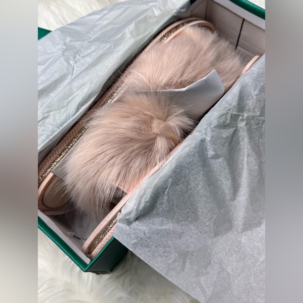 Lauren Lorraine Fluffy Flat Sandals – Blush, Size 10 (NIB) - Picture 6 of 6